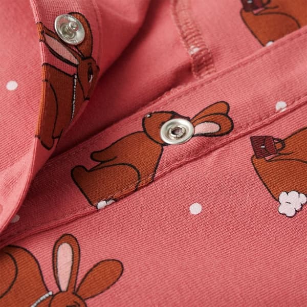 vidaXL Barnpyjamas med huva gammelrosa 104