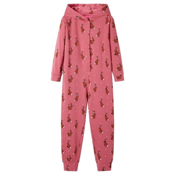 vidaXL Heldress med hette for barn gammel rosa 116