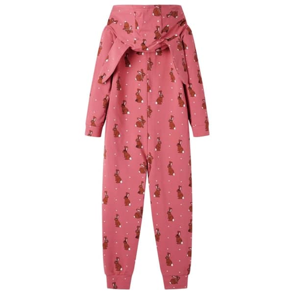 vidaXL Pyjamas med huva för barn gammalrosa 92