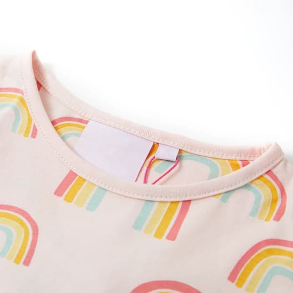 vidaXL Barnpyjamas med korta ärmar blekrosa 140