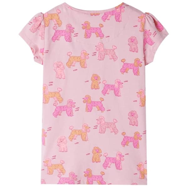 vidaXL Barnpyjamas med korta ärmar ljusrosa 116