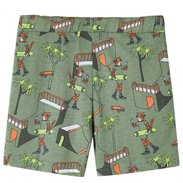 vidaXL Lasten lyhythihainen pyjama vaalea khaki 128