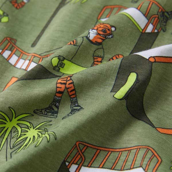 vidaXL Lasten lyhythihainen pyjama vaalea khaki 128