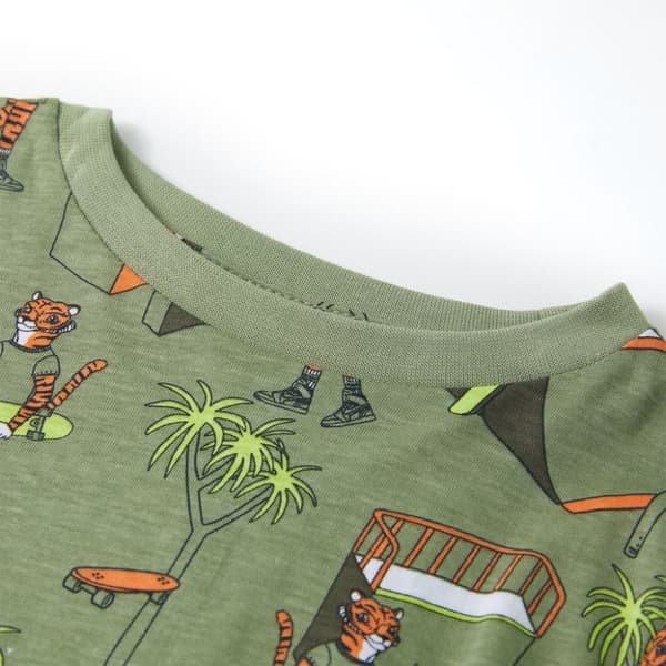 vidaXL Lasten lyhythihainen pyjama vaalea khaki 140