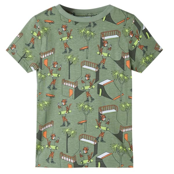 vidaXL Lasten lyhythihainen pyjama vaalea khaki 116