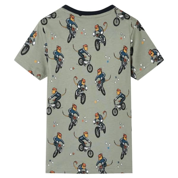 vidaXL Pyjamas til børn str. 92 korte ærmer lys kakifarve