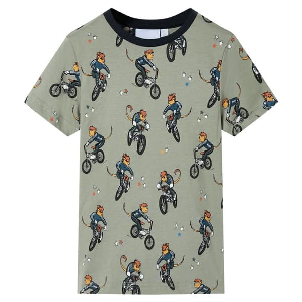 vidaXL Pyjamas til børn str. 92 korte ærmer lys kakifarve