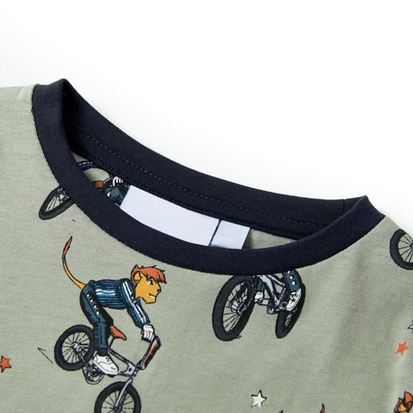 vidaXL Pyjamas for barn med korte ermer lysekaki 92
