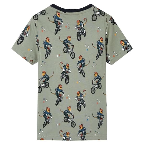 vidaXL Pyjamas for barn med korte ermer lysekaki 116