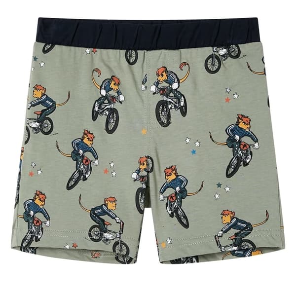 vidaXL Pyjamas for barn med korte ermer lysekaki 116