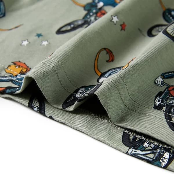 vidaXL Barnpyjamas med korta ärmar ljus khaki 104