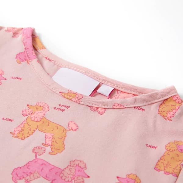 vidaXL Barnpyjamas med korta ärmar ljusrosa 128