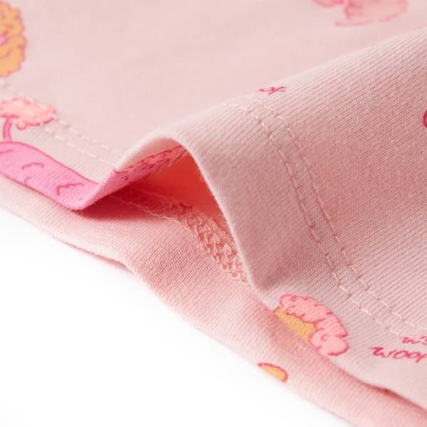 vidaXL Barnpyjamas med korta ärmar ljusrosa 128