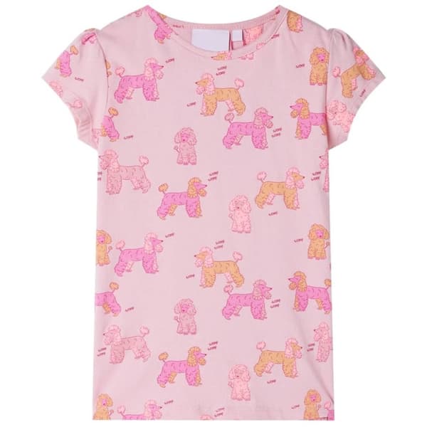 vidaXL Barnpyjamas med korta ärmar ljusrosa 128