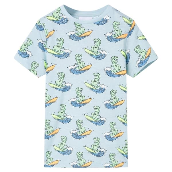 vidaXL Lasten lyhythihainen pyjama vaaleansininen 140