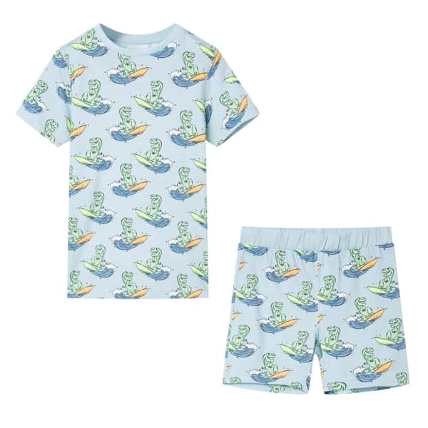 vidaXL Lasten lyhythihainen pyjama vaaleansininen 140