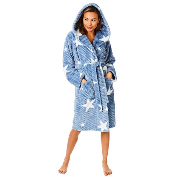 Womens/Ladies Star Print Dressing Gown