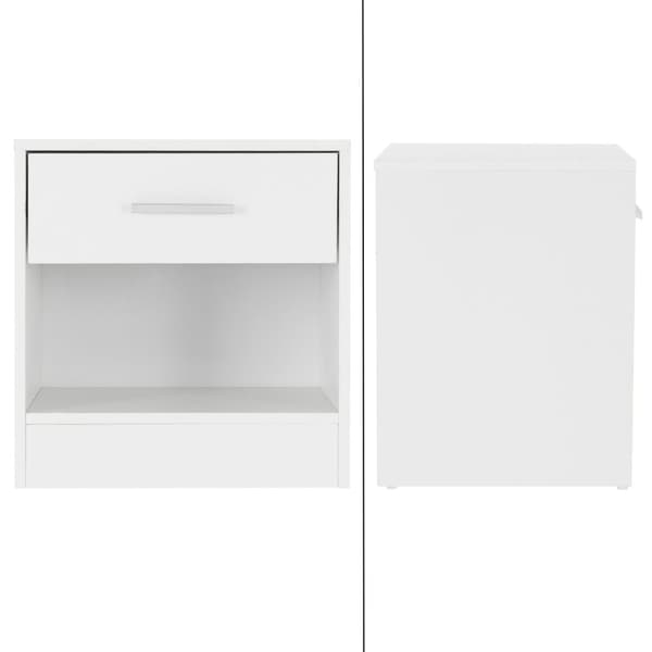 ML-Design yöpöytä valkoinen laatikko sängyn rinnassa lastulevyn taulukon Schlichter yöpöytä 36x29x38 cm (LxKxS) soveltuu kaikille bed & makuuhuone