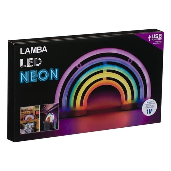 Regnbåge Usb Led Neon Nattlampa . 30x18cm