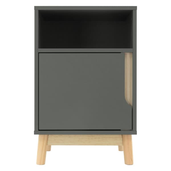 Modernt sängbord set om 2 mattgrönt 62x40 cm med 2 fack tillverkat av MDF &amp; furuträ Sängbord ML design