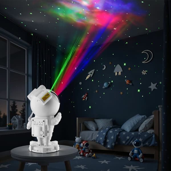 LED Stjärnprojektor Astronaut, inkl. Bluetooth - vit