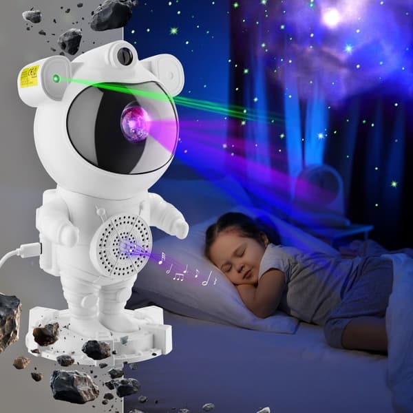 LED Stjärnprojektor Astronaut, inkl. Bluetooth - vit
