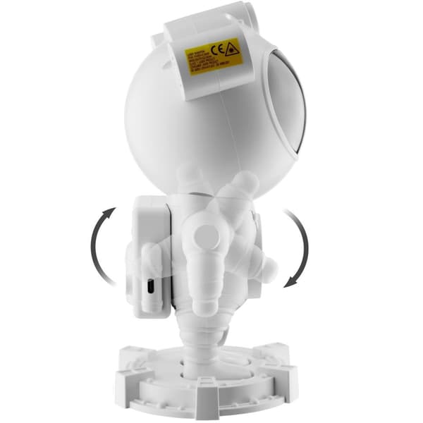 LED Stjärnprojektor Astronaut, inkl. Bluetooth - vit