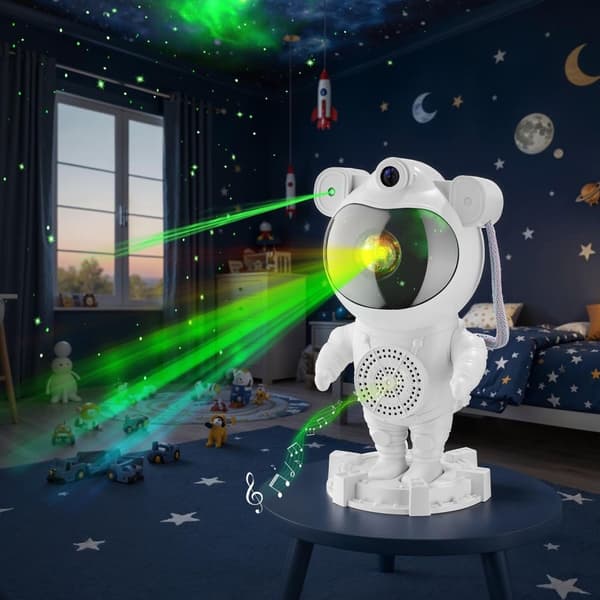 LED Stjärnprojektor Astronaut, inkl. Bluetooth - vit