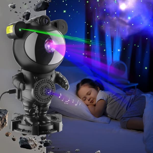 LED Stjärnprojektor Astronaut, inkl. Bluetooth - svart