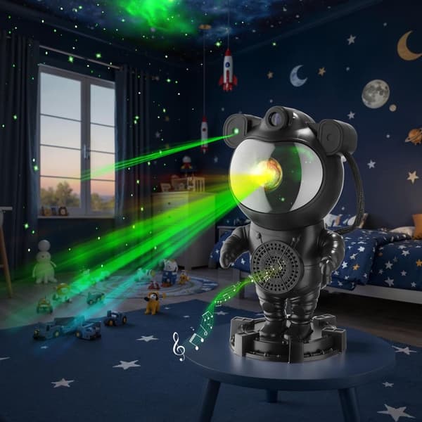 LED Stjärnprojektor Astronaut, inkl. Bluetooth - svart