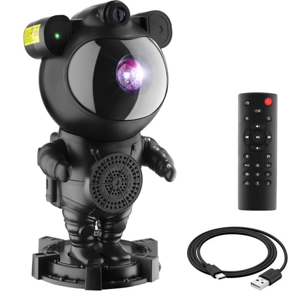 LED Stjärnprojektor Astronaut, inkl. Bluetooth - svart