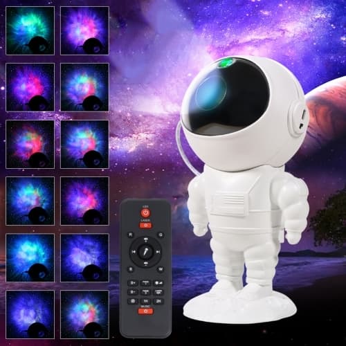 Astronaut Stjärnhimmel Projektionslampa Nattlampa m Häftiga Färger o Musik