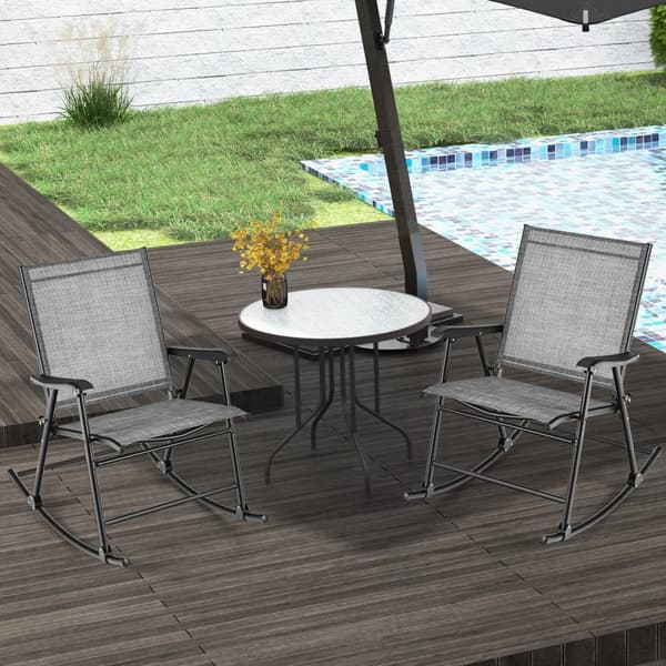 Foldbar Gyngestol, Sæt af 2, 32,5x25x36 tommer