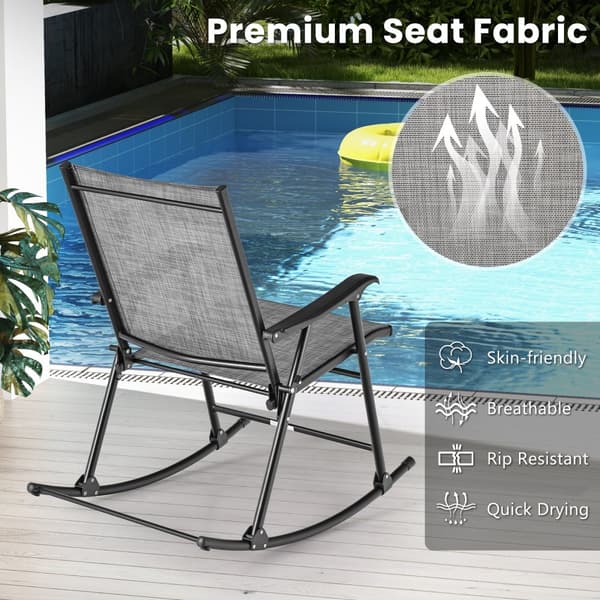 Foldbar Gyngestol, Sæt af 2, 32,5x25x36 tommer