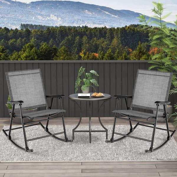 Foldbar Gyngestol, Sæt af 2, 32,5x25x36 tommer