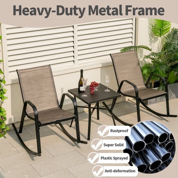 Terrasse Gyngestol, 36x24.5x34 tommer, Brun