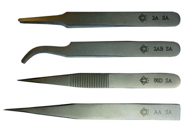 Piergiacomi - KIT4-2T - Set med professionell pincett, Innehåll 2A-SA, 2AB-SA, 00D-SA, AA-SA