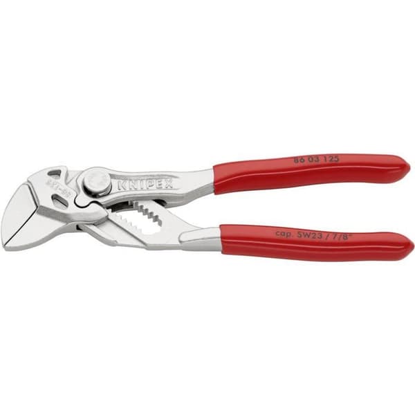 Multigrip skiftnyckel - KNIPEX - Max öppning 23 mm - Röd - Elskydd - Långt. 125 mm