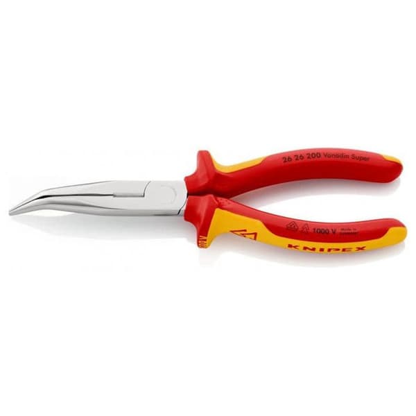 KNIPEX halvrund tång - VDE - 40° vinklad käke - Ribbade skäreggar - Vanadinstål - Orange