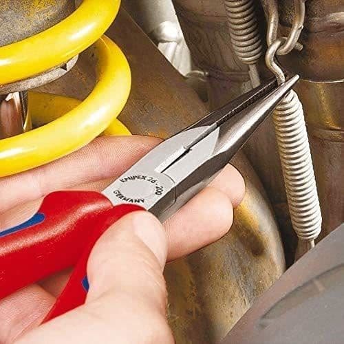 Halvrund skärtång - KNIPEX - långa nosar - Smidd vanadin elstål - Röd