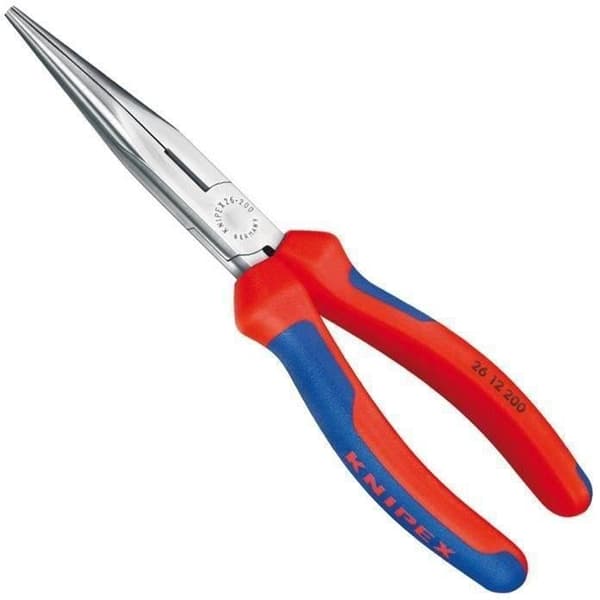 Halvrund skärtång - KNIPEX - långa nosar - Smidd vanadin elstål - Röd