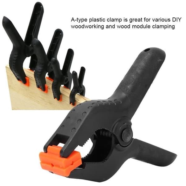 YOSOO plastfjäderklämma 6st 4 tum A typ svart multifunktionell plastfjäderklämma DIY
