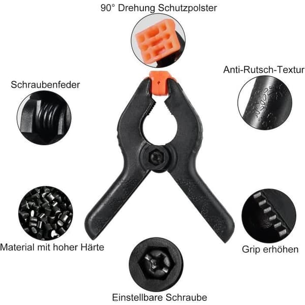 Fjäderklämma - Ej specificerad - 25 st - 2 tum - Utmärkt grepp - Mjuka och flexibla