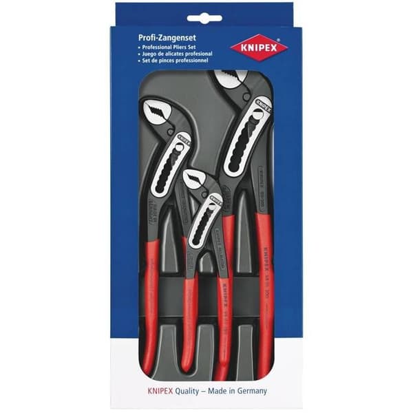 Set med 3 ALLIGATOR® multigriptång - KNIPEX - Halkfria handtag - Svart stål