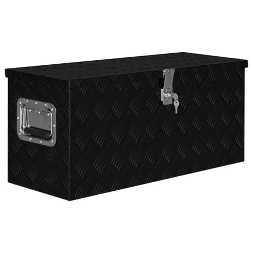 Förvaringslåda aluminium 80x30x35 cm svart
