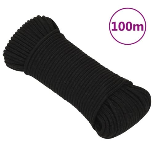 Rep svart 5 mm 100 m polyester