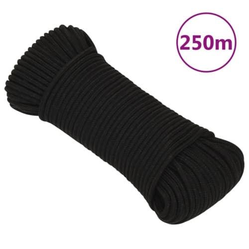 Rep svart 4 mm 250 m polyester