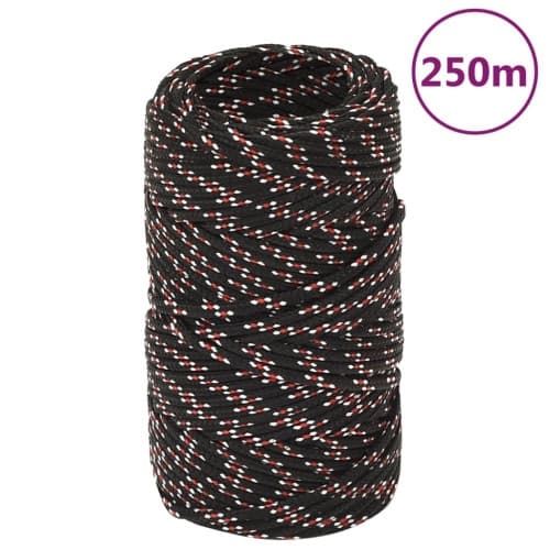 Båtlina svart 2 mm 250 m polypropen