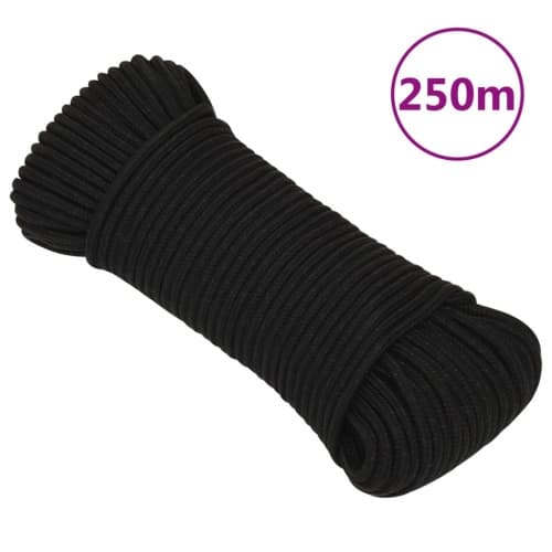 Rep svart 3 mm 250 m polyester