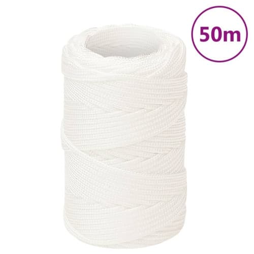 Båtlina helvit 2 mm 50 m polypropylen